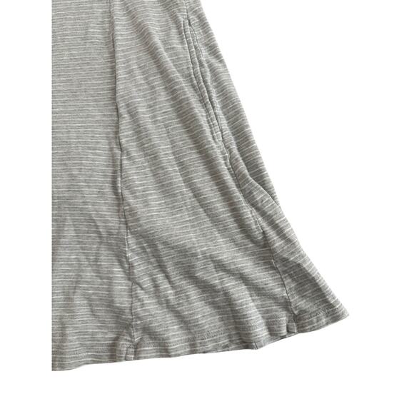 Toad & Co Light Grey Striped Short Sleeve Dress Fit Flare Cotton Pockets X-Small - Picture 2 of 5